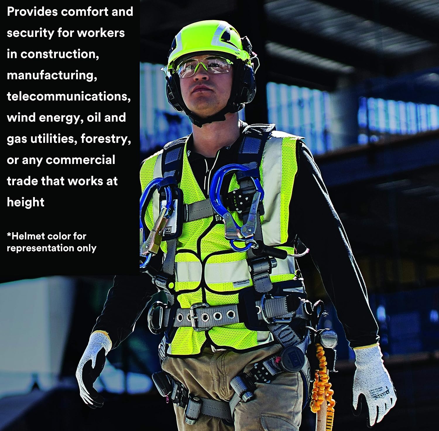 3M SecureFit Safety Helmet with 6 Point Suspension System and Chin Strap, for Construction and Heavy Infrastructure and Working at Height